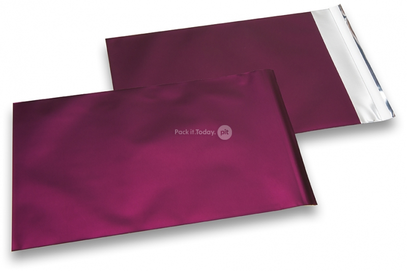 Bordeaux gekleurde mat metallic folie enveloppen - 230 x 320 mm