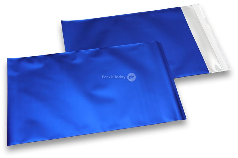 Donkerblauw gekleurde mat metallic folie enveloppen - 230 x 320 mm