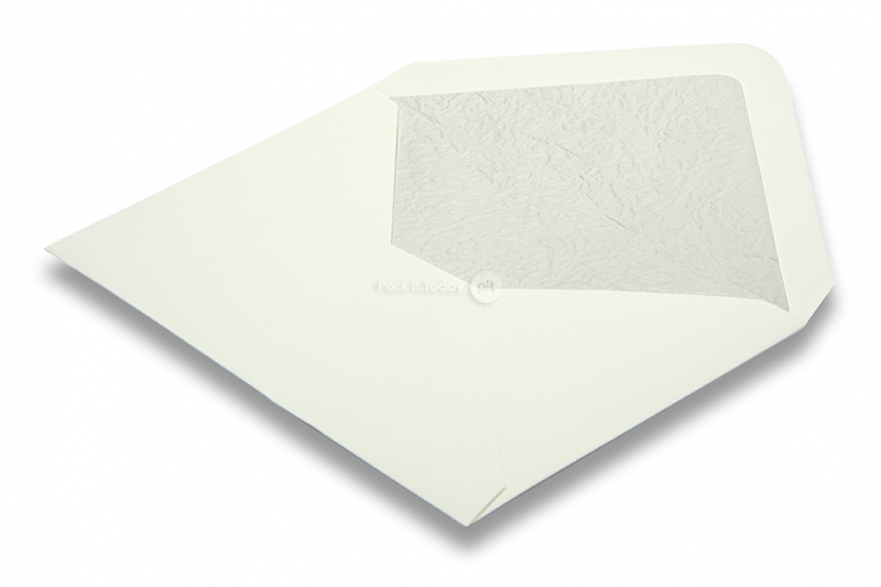 Enveloppes doublées blanc ivoire - doublure blanc