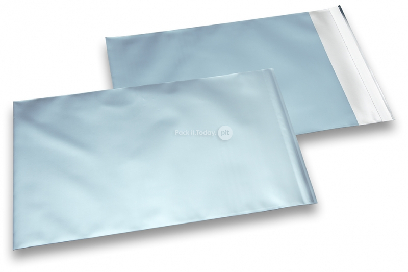 IJsblauw gekleurde mat metallic folie enveloppen - 230 x 320 mm