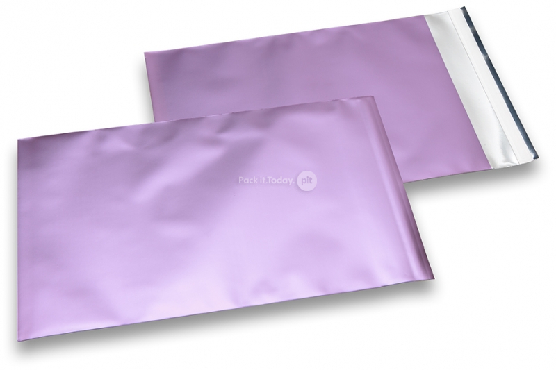 Lila gekleurde mat metallic folie enveloppen - 230 x 320 mm