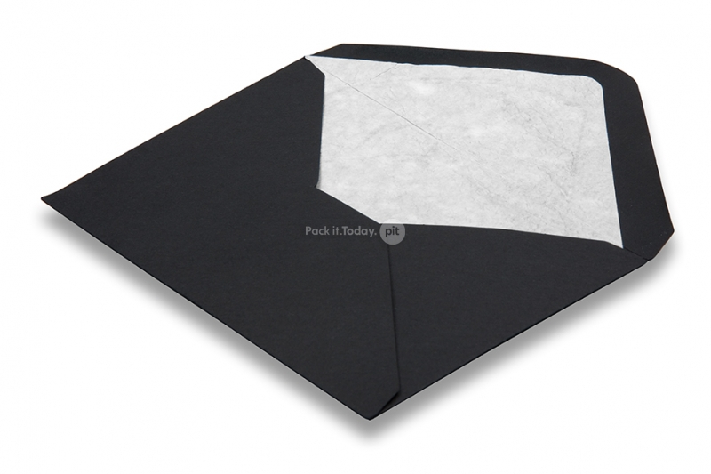 Enveloppes doublées noir - doublure blanc