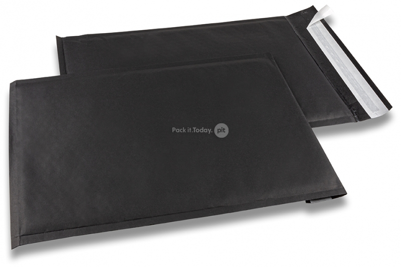 Zwarte luchtkussen enveloppen - 250 x 350 mm, 160 grs.