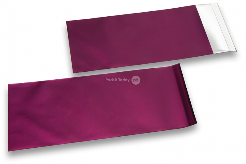 Enveloppes aluminium métallisées mat - bordeaux 110 x 220 mm