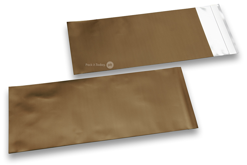 Enveloppes aluminium métallisées mat - or 110 x 220 mm