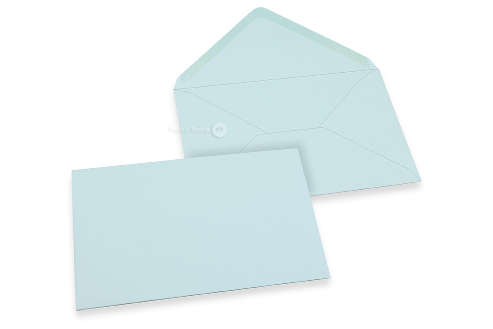 Wenskaart enveloppen gekleurd - lichtblauw, 125 x 175 mm