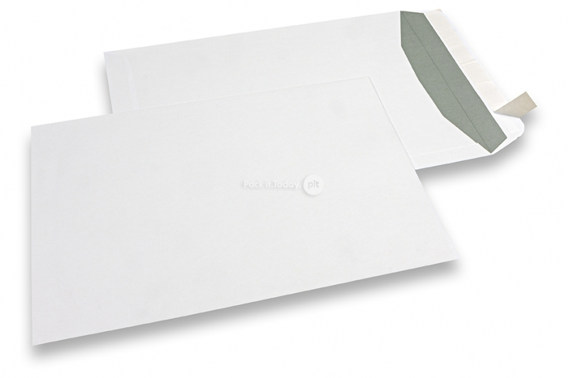 Enveloppes blanches en papier, 229 x 324 mm (C4), 120gr,  bande adhésive