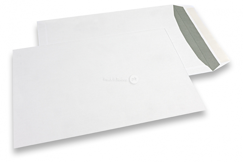 Enveloppes blanches en papier, 240 x 340 mm (EC4), 120gr,  bande adhésive
