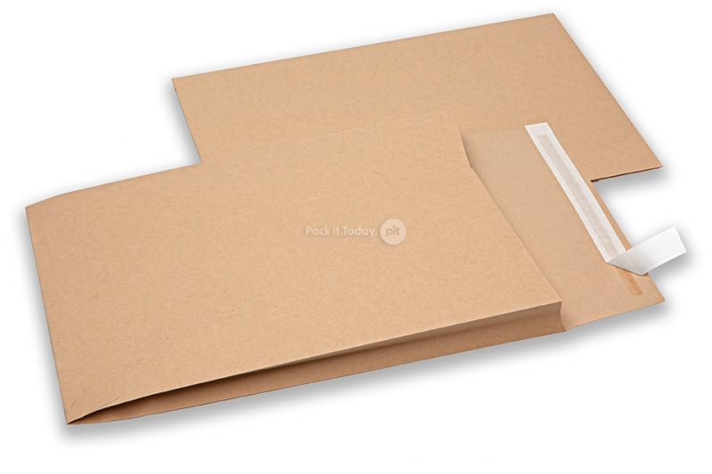 Enveloppe à soufflet avec fond H - marron