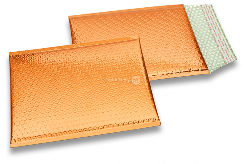 Luchtkussen enveloppen ECO metallic - oranje 180 x 250 mm