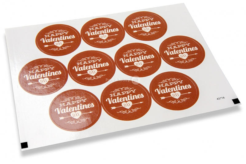 Sluitzegels liefde - happy valentines day bruin
