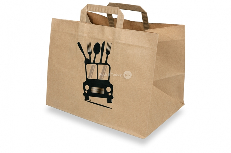Papieren take away tassen - bruin + delivery