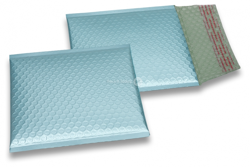 Luchtkussen enveloppen ECO mat metallic - ijsblauw 165 x 165 mm
