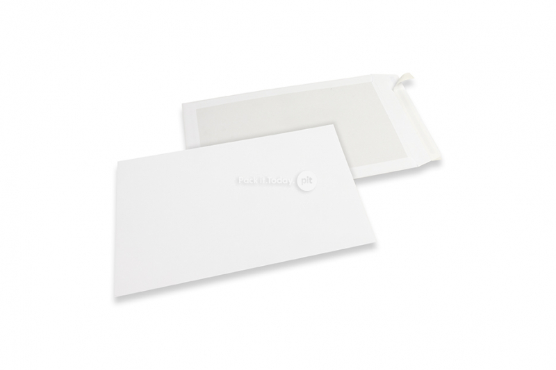 Enveloppes dos carton - 262 x 371 mm, recto kraft blanc 120 gr, dos duplex blanc 450 gr, fermeture adhésive