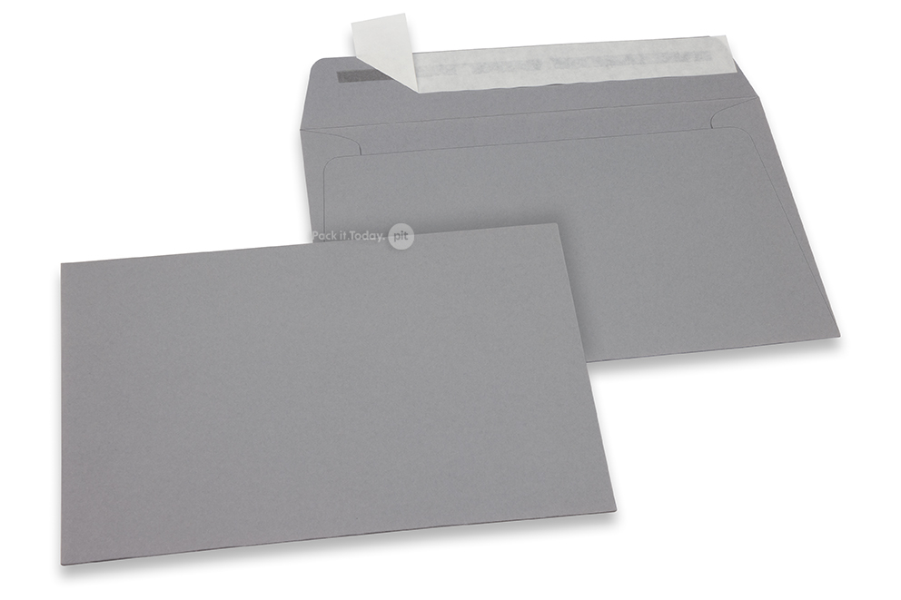 114 x 162 mm - Grijs gekleurde papieren enveloppen 