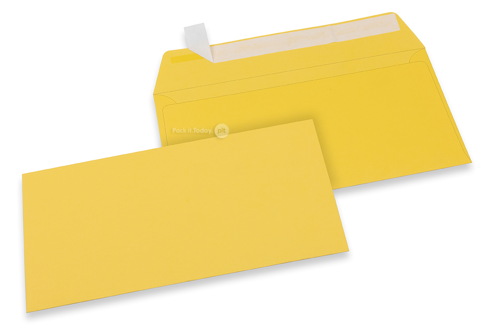 110 x 220 mm - Boterbloem geel gekleurde papieren enveloppen 