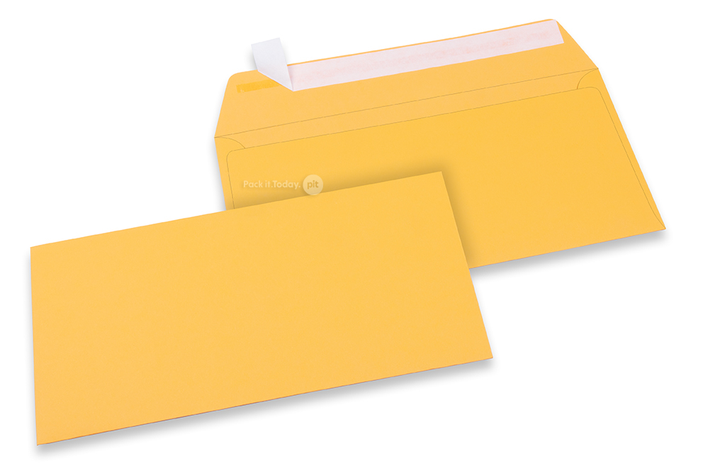 110 x 220 mm - Goudgeel gekleurde papieren enveloppen 