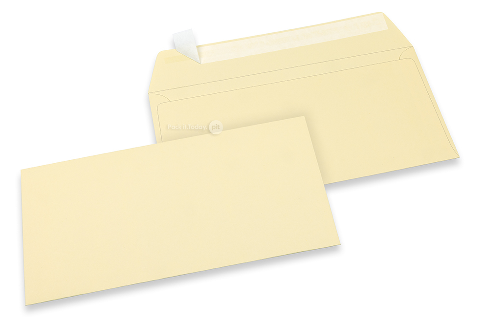 110 x 220 mm - Ivoorwit gekleurde papieren enveloppen 