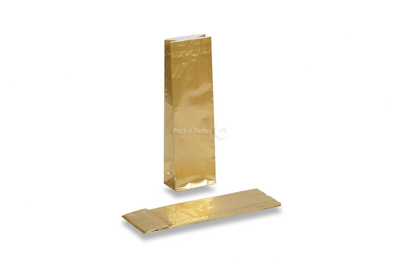 Blokbodemzakjes gekleurd - goud 55 x 30 x 175 mm, 50 gram