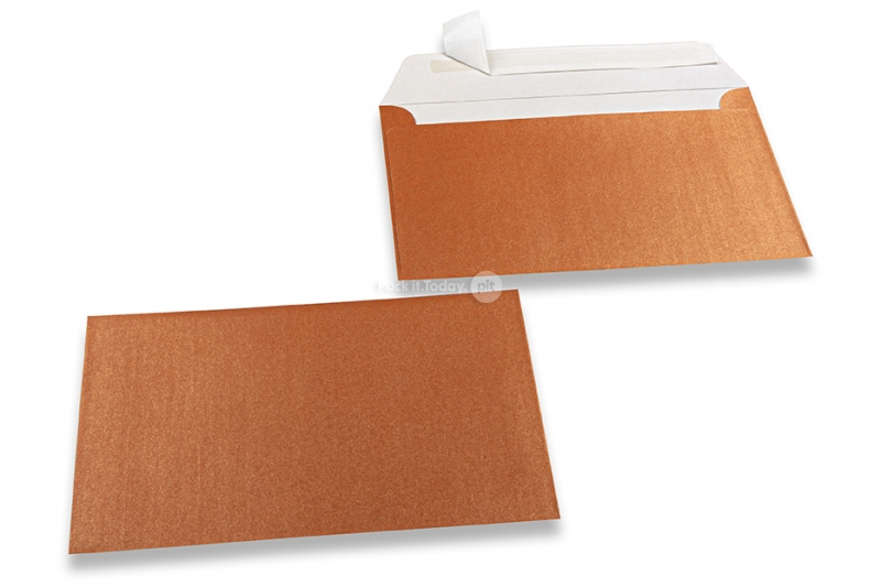 Koper gekleurde enveloppen parelmoer - 114 x 162 mm