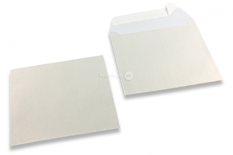Wit gekleurde enveloppen parelmoer - 155 x 155 mm
