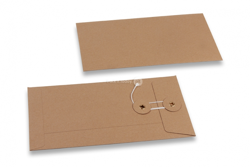 Enveloppen met Japanse sluiting - 110 x 220 mm, bruin