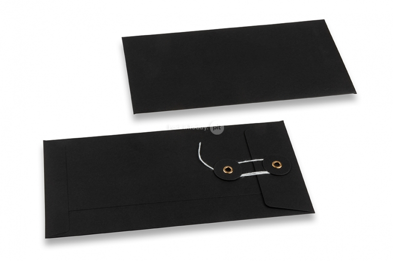 Enveloppen met Japanse sluiting - 110 x 220 mm, zwart