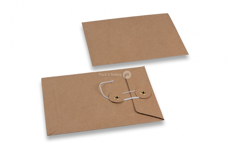 Enveloppen met Japanse sluiting - 114 x 162 mm, bruin