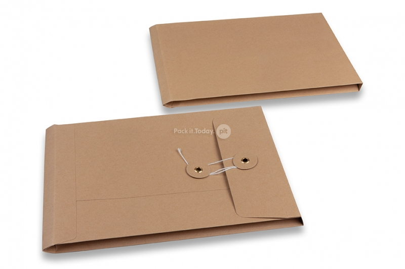 Enveloppen met Japanse sluiting - 162 x 229 x 25 mm, bruin