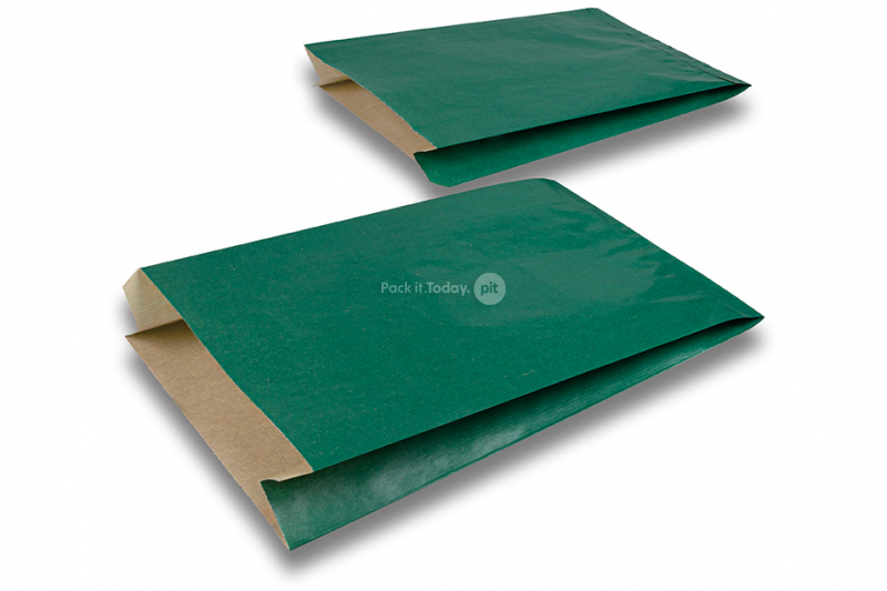 Cadeauzakjes gekleurd papier - donkergroen, 200 x 320 x 70 mm