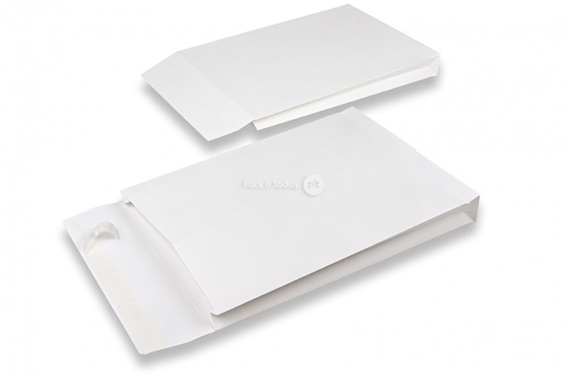 Zakomslagen met blokbodem - 262 x 371 x 40 mm, wit