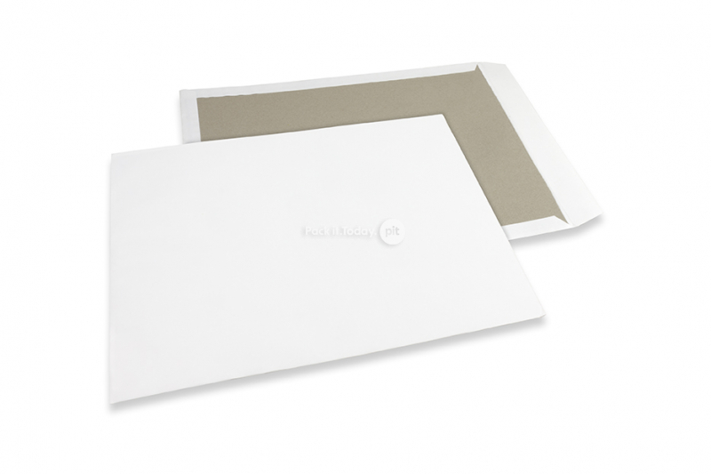 Bordrug enveloppen - 400 x 500 mm, 120 gr wit kraft voorzijde, 700 gr grijs duplex achterzijde, ongegomd / geen stripsluiting