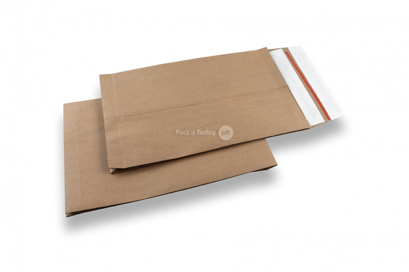 Sacs d'expédition en papier avec fermeture de retour - 250 x 350 x 50 mm