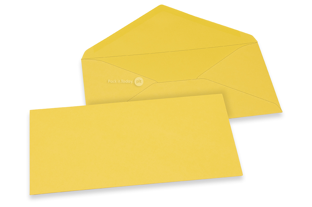 Wenskaart enveloppen gekleurd - boterbloemgeel, 110 x 220 mm