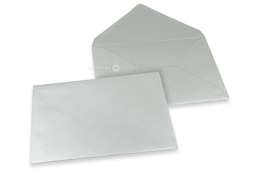 Wenskaart enveloppen gekleurd - zilver metallic, 162 x 229 mm