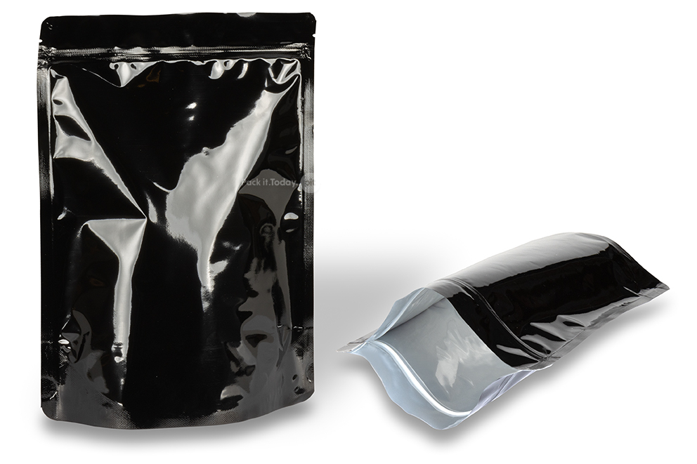Sachets stand-up noir brillant - 200 x 300 x 100 mm, 1800 ml