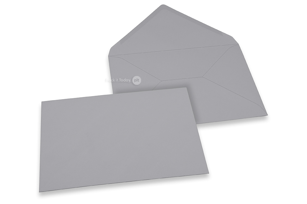 Wenskaart enveloppen gekleurd - grijs, 162 x 229 mm