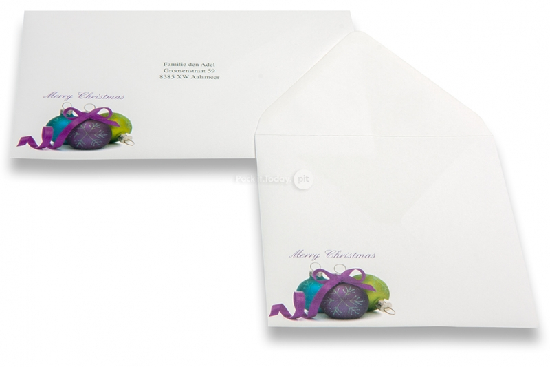 Enveloppes de Noël - Boules colorées