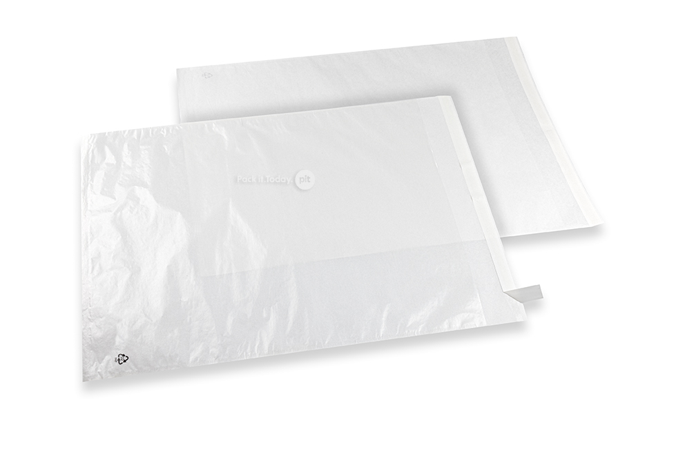 Sachets en papier cristal blanc avec bande adhésive - 320 x 400 mm