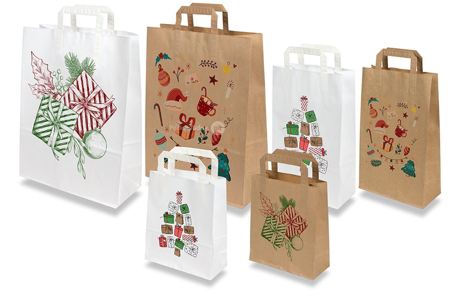 Papieren kerst draagtassen