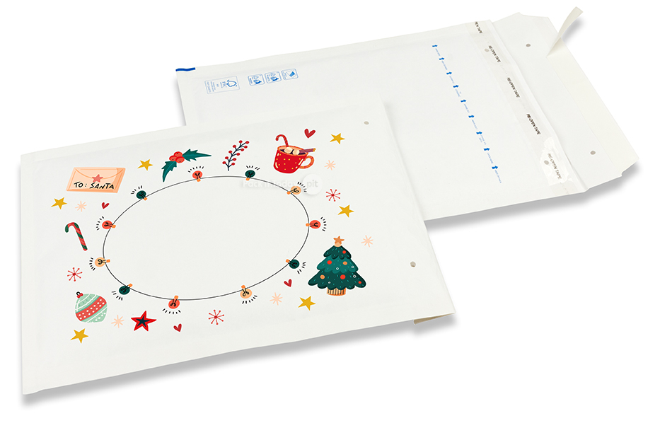 Witte kerst luchtkussen enveloppen - Kerstdecoratie