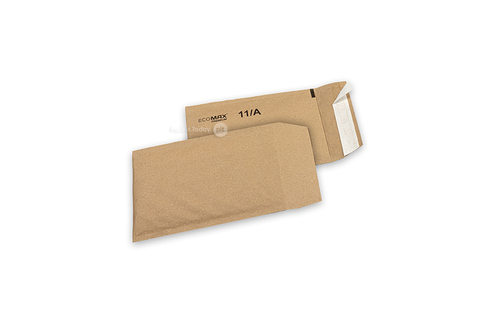 Papieren luchtkussen enveloppen Ecomax - 100 x 165 mm, 11/A, bruin