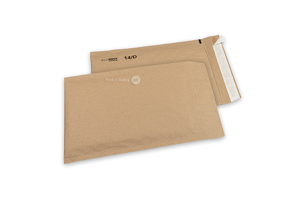Papieren luchtkussen enveloppen Ecomax - 180 x 265 mm, 14/D, bruin
