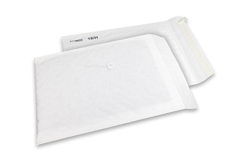 Enveloppes à bulles en papier Ecomax - 270 x 360 mm, 18/H, blanc